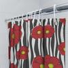 Red Flower Black Striped Shower Curtain Set For Bathroom Decor Modern Floral Shower Curtains With Rings Perfect Gift Ideas (Size