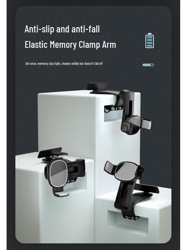 Cross-border Sliding Rail Car Phone Holder with Dashboard Mount and Rotating Navigation for Parking.