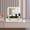 Large Capacity Portable Makeup Organizer with LED Lights, Touch Screen Mirror - Tabletop Cosmetic Storage Case, Vanity Organizer