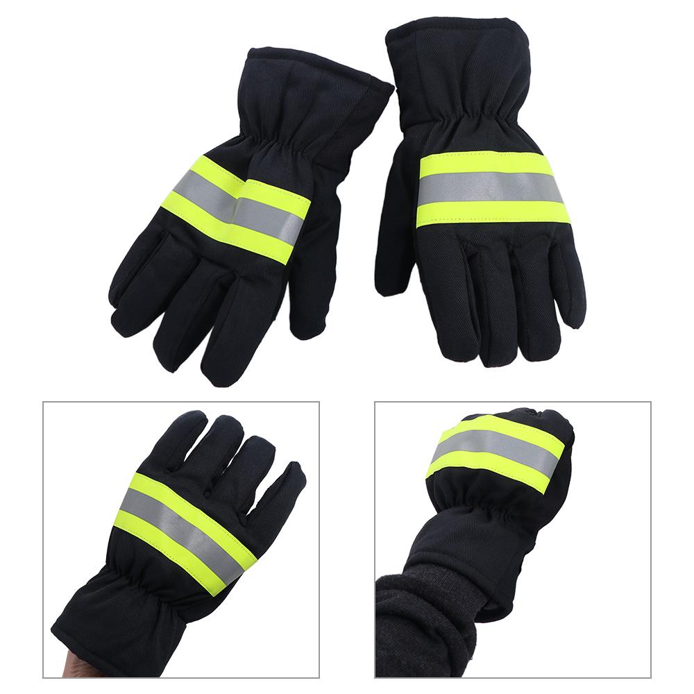 Gants de pompier ignifuges Gants résistants à la chaleur Ignifuges Gants résistants à la chaleur pour soudage Sangle réfléchissante imperméable Gants anti-feu