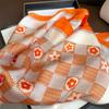 Korean version of fashion printing 71 square scarf simulation silk spring and summer thin scarf versatile decorative scarf tied hair headscarf silk sc
