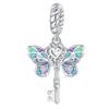 Charms Lucchetto Chiave in Argento 925 Ciondoli a Forma di Cuore per Bracciale Gioielli Fai da Te Regalo