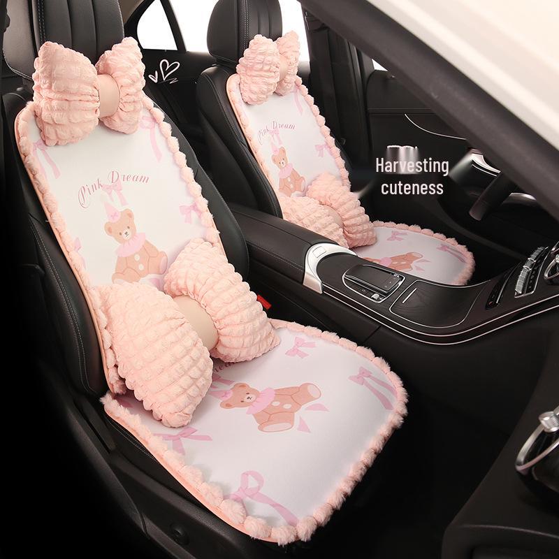 Cartoon Goddess Style Universal Car Seat Cushion for Women - All-Season, Fits BYD Dolphin, Yuan UP, Seal, Yuan Pro