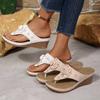 Vintage Flowers Wedges Slippers Women Summer Lightweight Platform Flip Fops Woman Clip Toe Thick Sole Sandals 43