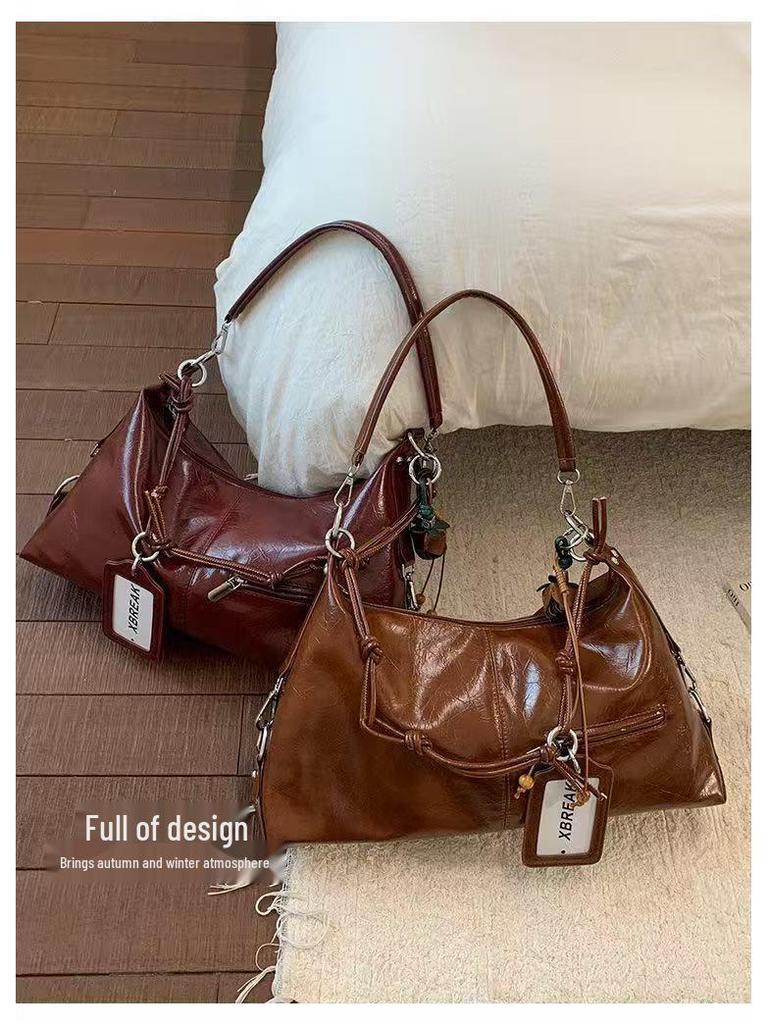 Chic Retro Textured Women's Crossbody Bag - Versatile & High-End Design