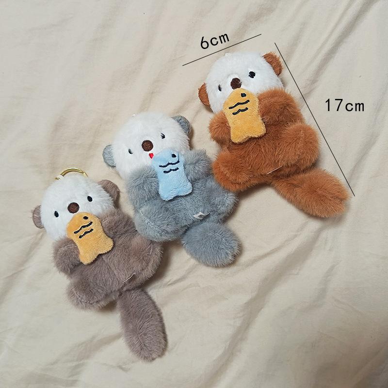 Cute Mizuse Plush Bag Pendant Cartoon Eating Fish Long Tail Small Koala Book Doll Bag Hanging Decoration Car Key