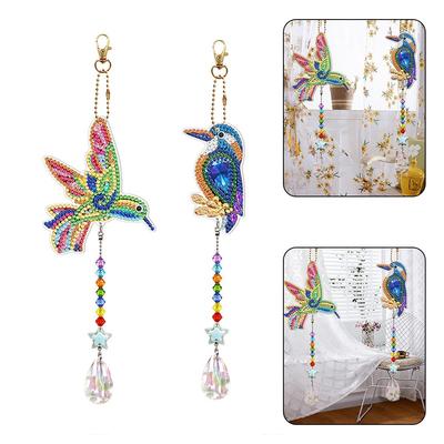 2 Pcs 3D DIY Sun-catcher Wind Chimes Garden Hanging Ornament