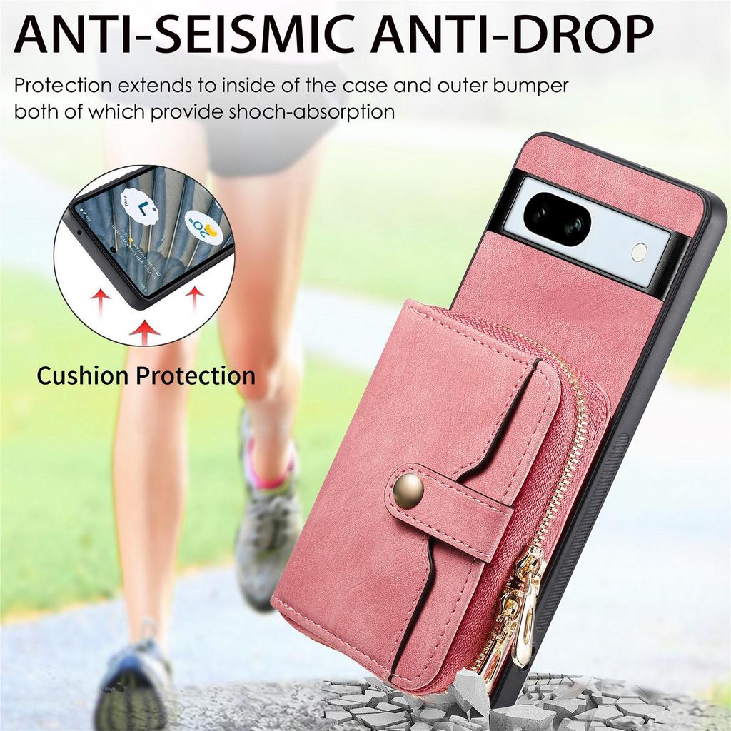 Google Pixel 9A Leather Case with Card Holder & Lanyard
