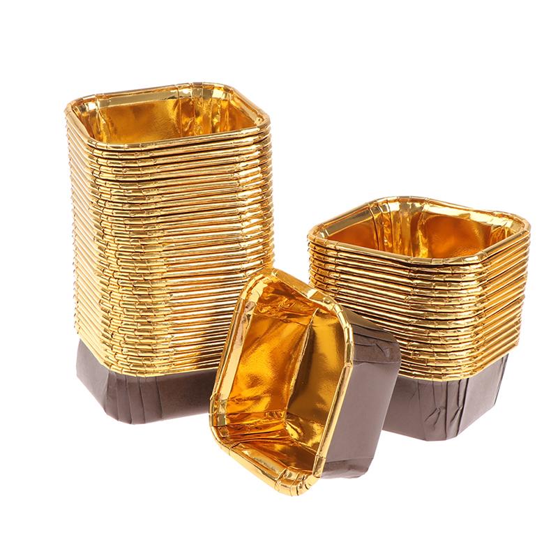 Square Cupcake Paper Oil-Proof Chiffon Roll Cake Cup Baking Muffin Mold Holder