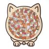 Macaron Color Cat Wooden Jigsaw Puzzle with Cat Silhouette Frame Animal Cats Decorative