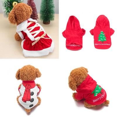 Xmas Christmas Costume Warm Coat Cat Vest Dog Jumpsuit Puppy Hoodie Pet Clothes