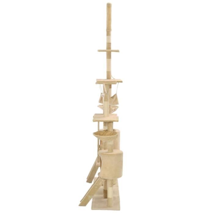 VidaXL Arbre à chat avec griffoirs en sisal 230-250 cm Beige