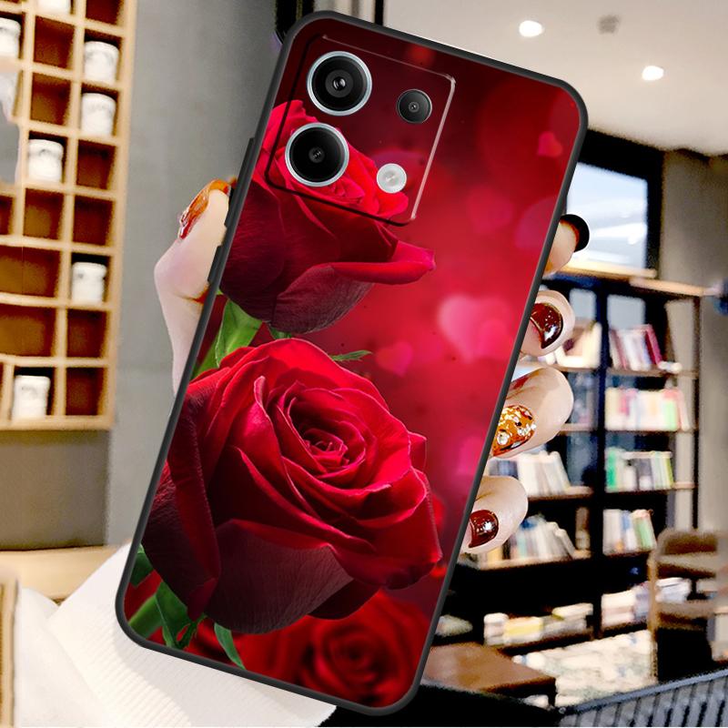 Bright Red Roses Flowers For Xiaomi Redmi Note 14 Pro 9 10 11 12 13 15 Pro Plus Case For Redmi 15 15C 14C 12C 10C 13C