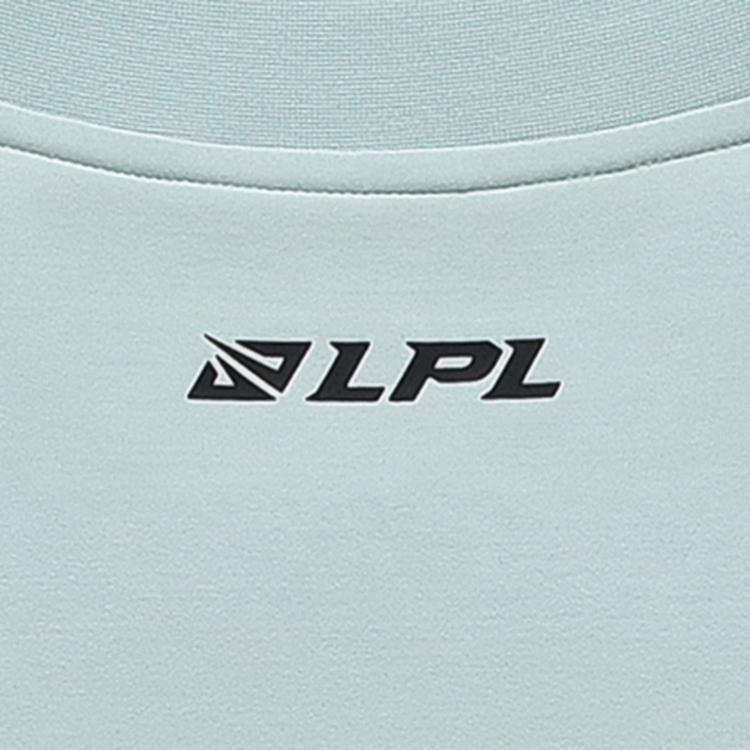 Li Ning Sports Lifestyle Series Logo Letter V-Neck Short Sleeve Raglan T-Shirt Unisex T-Shirt Soft-Water-Blue ATSU693-1