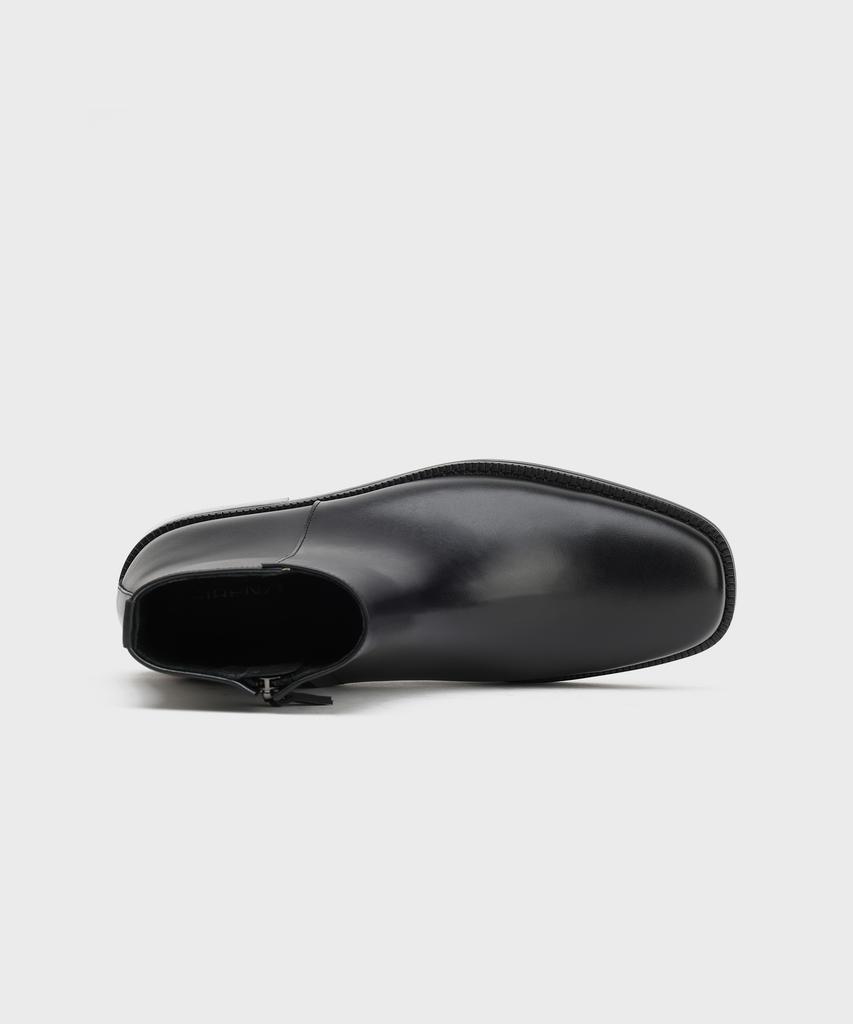Firenze Atelier [Vibram] Minimal Semi-Square Zip-Up Boots 7430-Z [Fg Black]