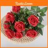 Bouquet Of Single Nine Head Roses Artificial Flowers Wedding And Home Decor