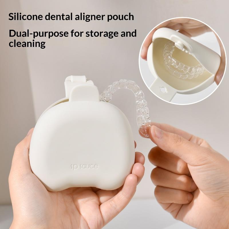 Tragbare Zahnprothesen-Aufbewahrungsbox Donut-Zahnspange Kieferorthopädischer Retainer Dentaler Unsichtbarer Zahnspangen-Organizer Silikontasche Mundhygiene