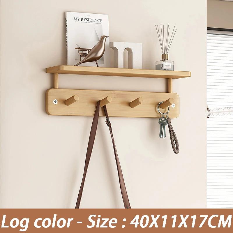 

Wall Mounted Coat Racks Entrance Hall Clothes Storage Rack Stand Interior Hallway Clothing Organizer Hanger with Storage Shelf