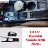 Carbon Fiber Central Console Gear Shift Panel Frame Decoration Cover Trim Accessory Interior For Hyundai Sonata DN8  -