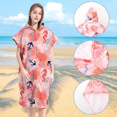 Unisex Surf-Poncho Handtuch-Poncho Weicher Mikrofaser-Bademantel-Ponchos Bademantel Schnelltrocknendes Handtuch Kapuzenpullover Handtuch zum Schwimmen Strand-Poncho Für Erwachsene