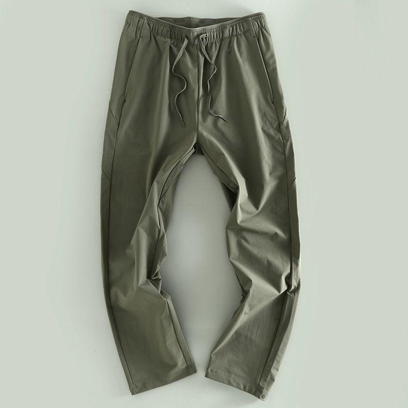 Men's Casual Pants with Elastic Waistband and Drawstring, Fashion Versatile Sports Pants, Trendy Brand