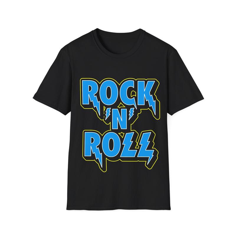 Rock'n'Roll Logo Unisex T-Shirt, Rock Music Fan Tee, Custom Type Design