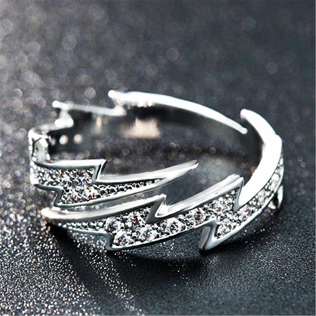 Lightning Bolt Ring for Women, 18K Rose Gold Plated Open Ring, Statement Index Finger Ring, Edgy Stackable Jewelry Gift