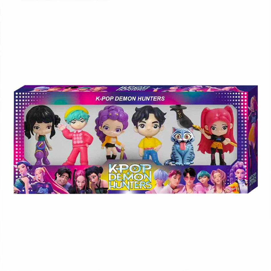 6pcs/Set Q Version Demon Hunters Action Figure PVC Toy Derpys Rumi Mira Zoey Sussy Figurine Doll For Fans Gift Childen Gift