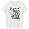 Stay Trashy Raccoon Funny Mothers Day Graphic TShirt