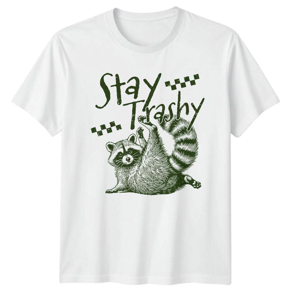 Stay Trashy Raccoon Funny Mothers Day Graphic TShirt S