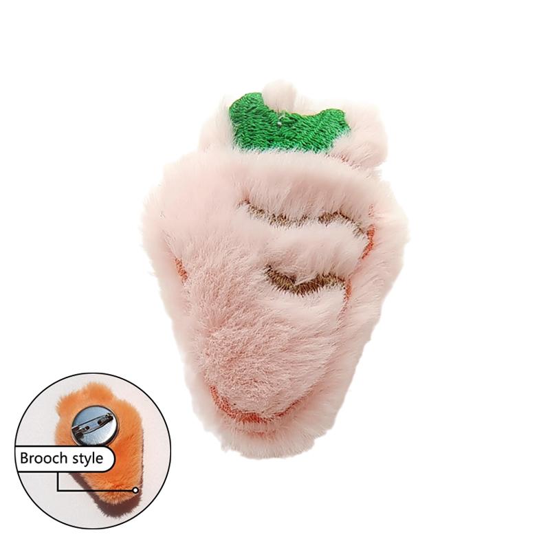 Süße Karotte Hase Plüsch Brosche 3D Cartoon Kaninchen Puppe Pin Tasche Mantel Pullover Schal Abzeichen Pins Accessorie