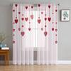 Love Pink Rose Butterfly Sheer Curtains for Bedroom Living Room Voile Window Curtains Tulle Curtains for Kids Room