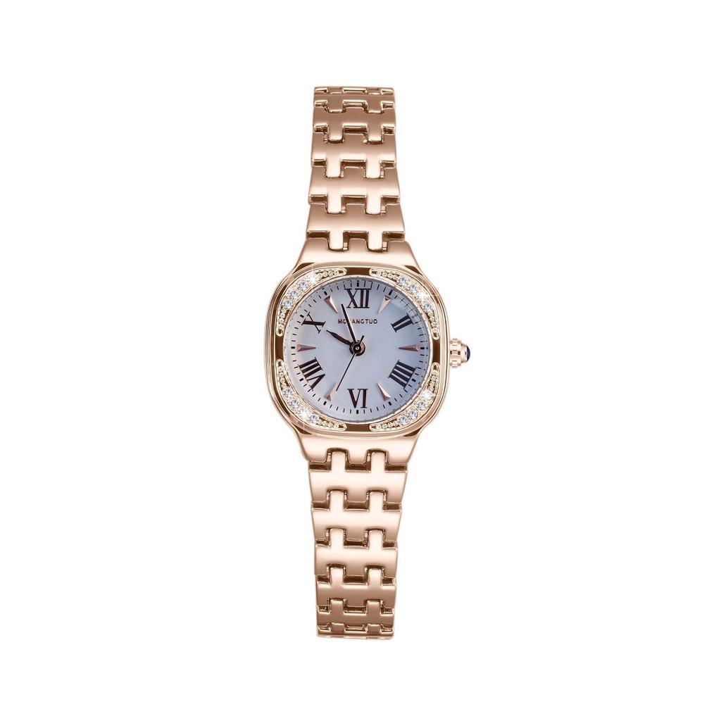 Fashion New Women's Watch Square Three-dimensional Roman Face Diamond Steel Band Quartz Women's Watch