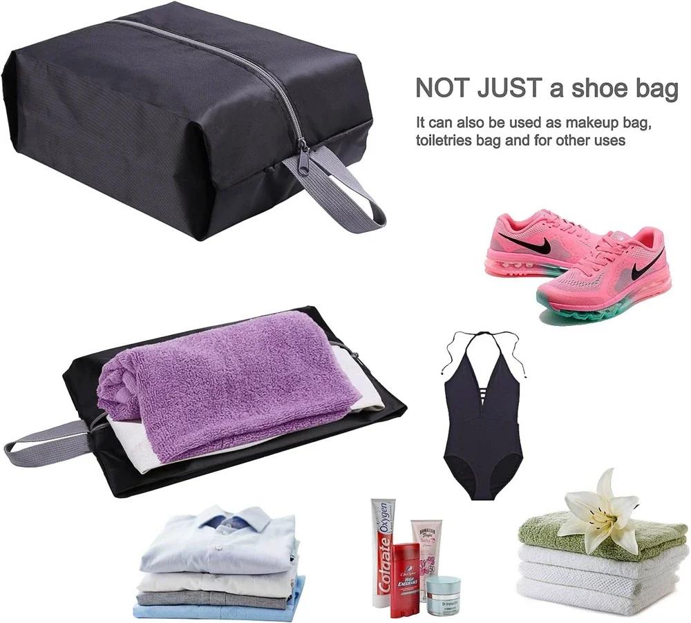 1Pack Portable Nylon Waterproof Shoe Storage Bags with Zipper Closure for Men and Women Travel or Family Item Organize
