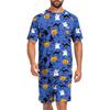 Men's Halloween Casual Lounge Pajama Set Short Sleeve Top and Shorts Comfortable Fit Lightweight Soft Fabric Relaxed Style