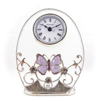 [J7072] - Purple 'Silk Butterfly' Clock