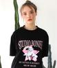 BONIEE Cat Kitten Rockstar Graphic Loose Oversized T-Shirt Black