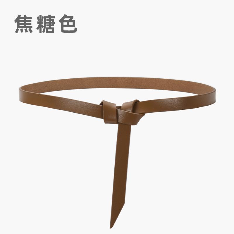 

Женский новый кожаный ремень, повседневный, универсальный, из чистой коровьей кожи, тонкий пояс, завязывающийся на талии, с платьем, костюмом, затягивающимся на талии, внешний наряд 105cm