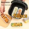 50 Pcs Air Fryer Foil Disposable Paper Baking Tray for Oven BBQ Baking Aluminum Foil Pan Long Rectangle Foil Dish