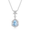 S925 sterling silver drop-shaped natural crystal stone pendant s925 sterling silver butterfly-shaped necklace niche light luxury collarbone chain