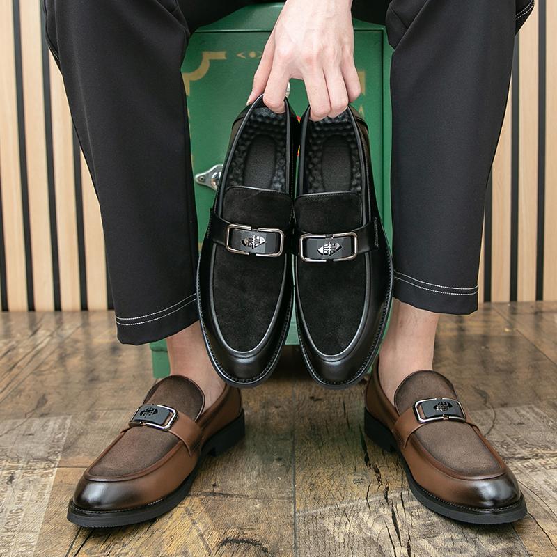 Fashion Stylish Men's Casual Shoes New Handmade Male Flats All-match Male Comfortable Club Shoe Leather Non-Slip Male Business Shoes