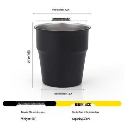 Hejiangshi HJS064 Outdoor Folding 304 Stainless Steel Stackable Cup