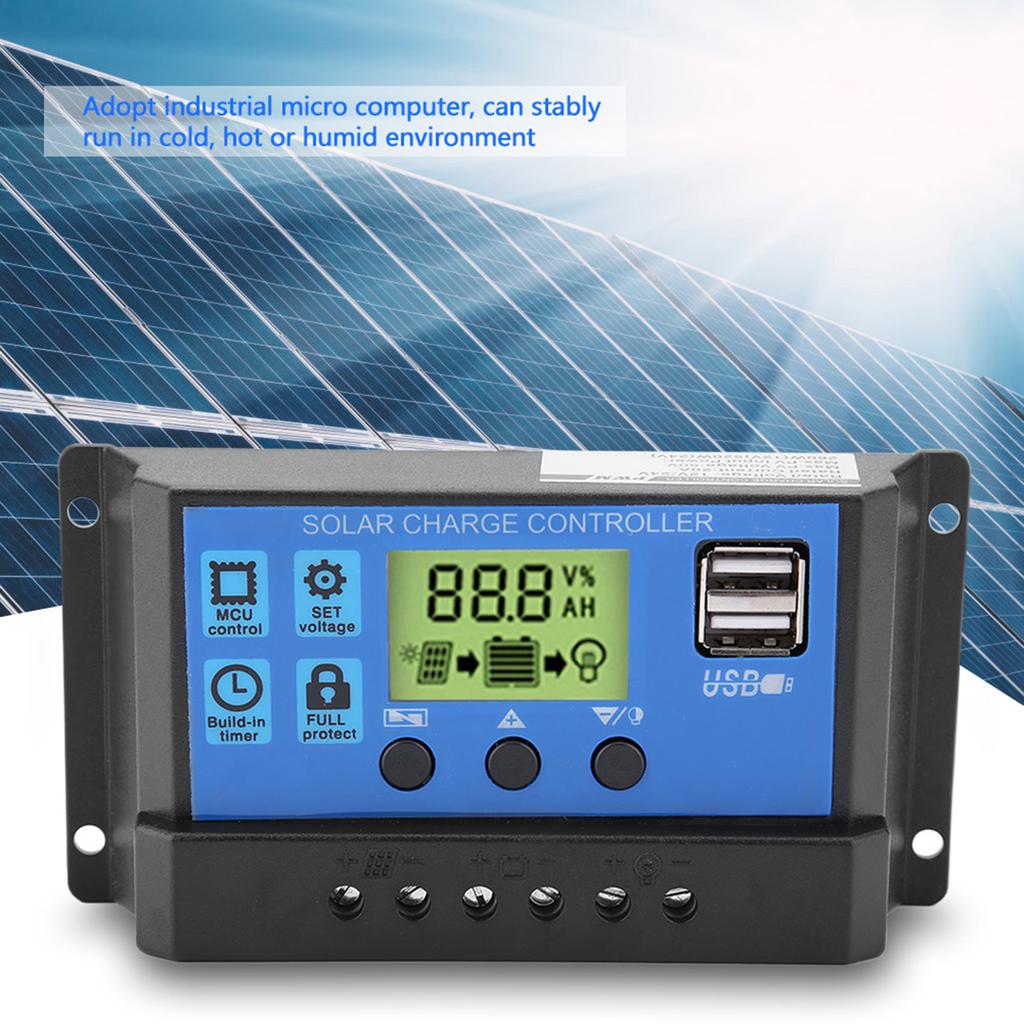 PWM 12V 24V Dual USB Solarpaneel Laderegler Regler LCD-Anzeige 20A (YJSS20A)