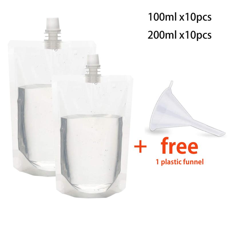 100 ml-500 ml Reise-Getränkeauslaufbeutel, transparente Plastiktüten, versiegelte Saftaufbewahrung, Getränke, Eis, kaltes Getränk, tragbar