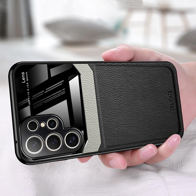 Compatible Samsung Phone Cases: S25 Ultra, S24 FE, S22, A53, A72, A34, Note 20+ with Leather Texture