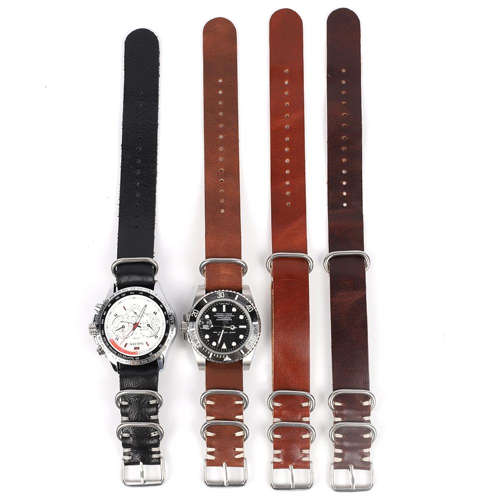 Vintage Echte Leder Uhr Armband 20mm 22mm Universal Handgefertigt Kuh Leder Uhr Band Ersatz Armband für Männer Frauen Armbänder