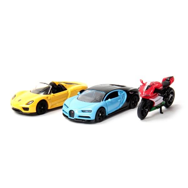 

Shiku Sports Car Motor Bike Dikast Set SK6313, корейская игрушка разных цветов