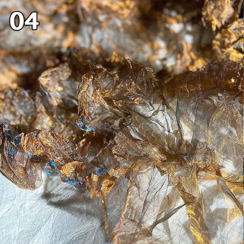 Organza s gradientním barevným přechodem, plisovaná, malý mačkaný vzhled, látka na oděvy, výloha, jevištní pozadí, svatební dekorace, designová látka