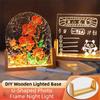 Non-slip LED Lighted Stand U-Shape Design Acrylic Cards Display Racks  Glass Ornaments