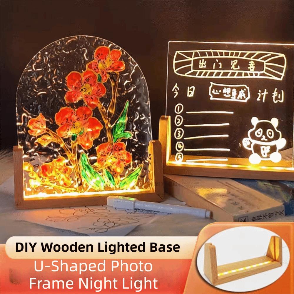 Non-slip LED Lighted Stand U-Shape Design Lighted Picture Frame  Home Decor
